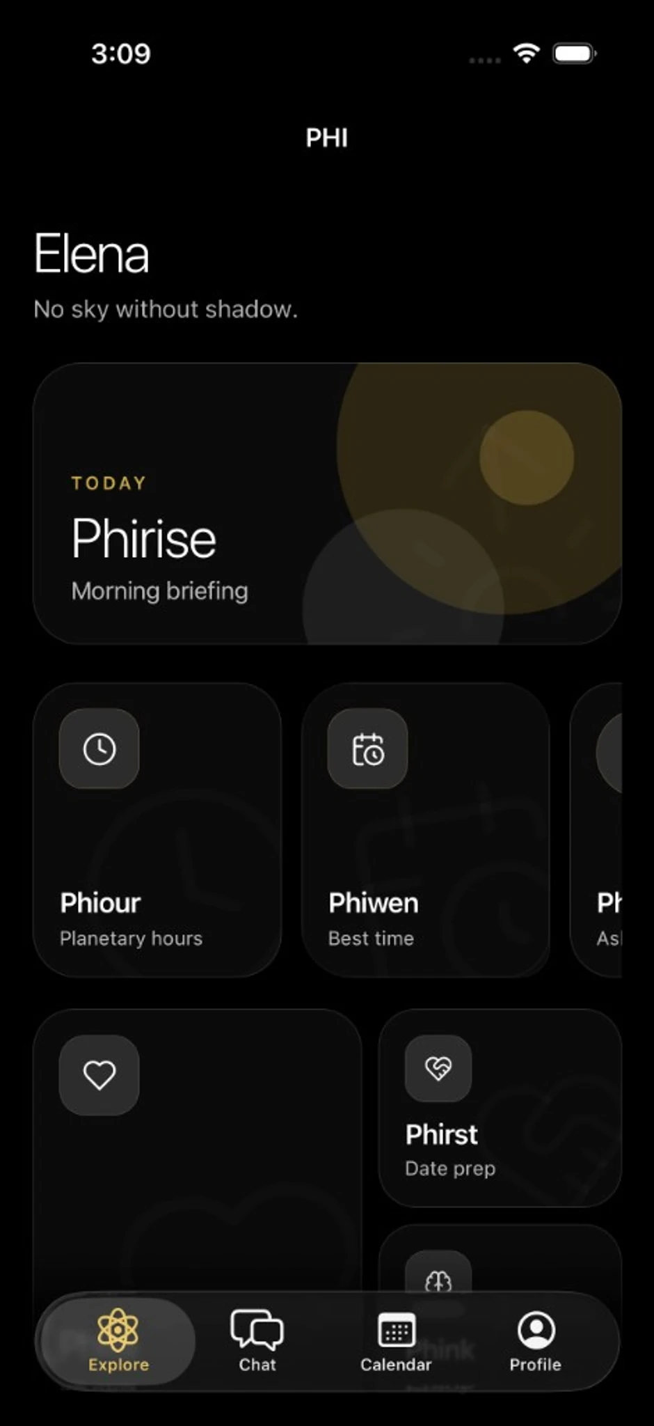 Phi Explore — morning briefing and instruments